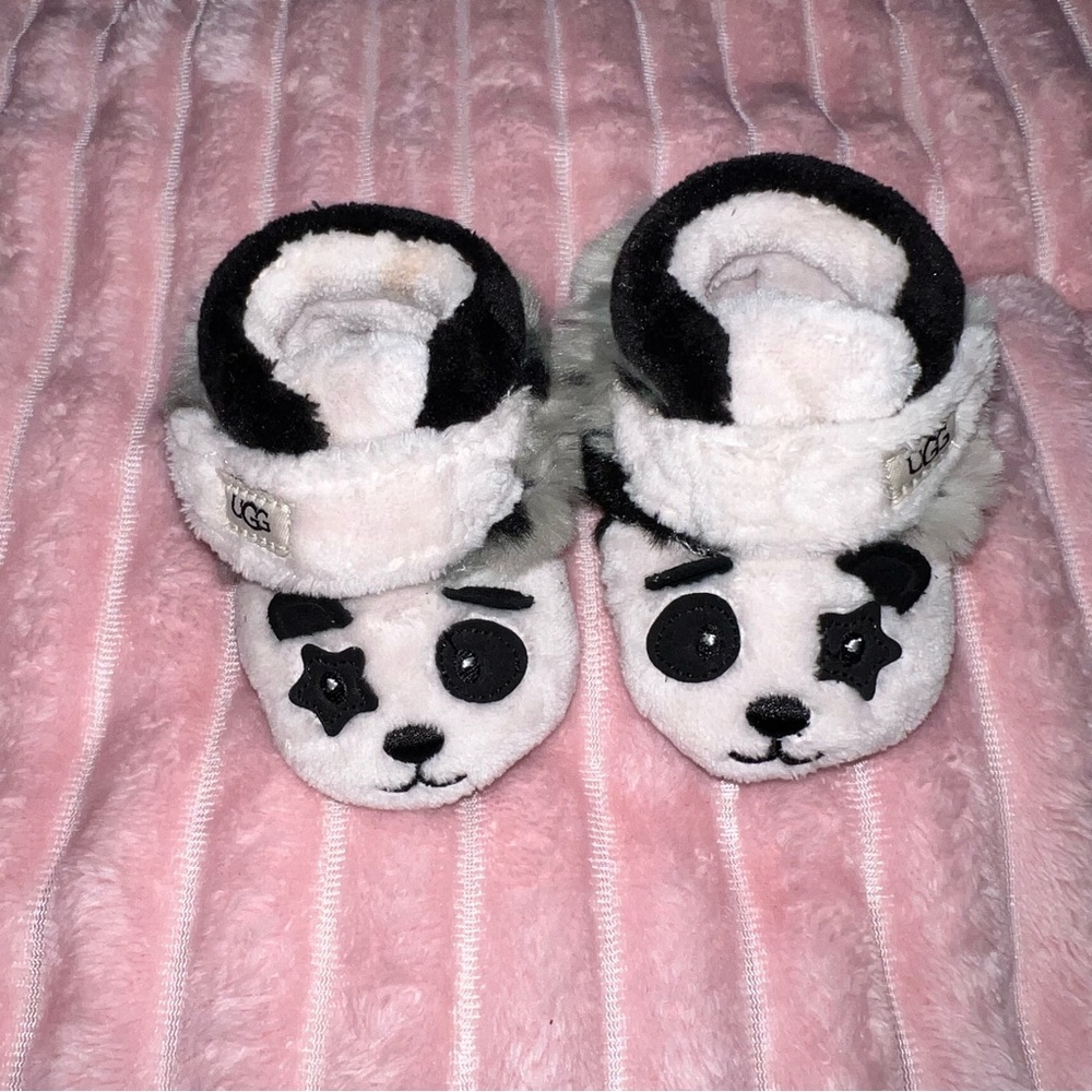 UGG Cozy Panda Slippers Black and White